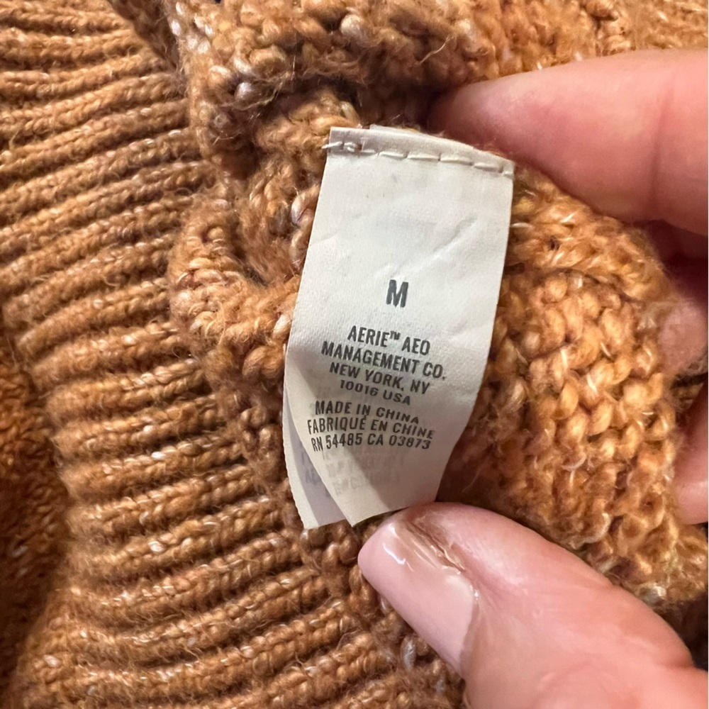 Aerie Earthy Warm Rust Mock Neck Sweater size medium - Picture 10 of 11